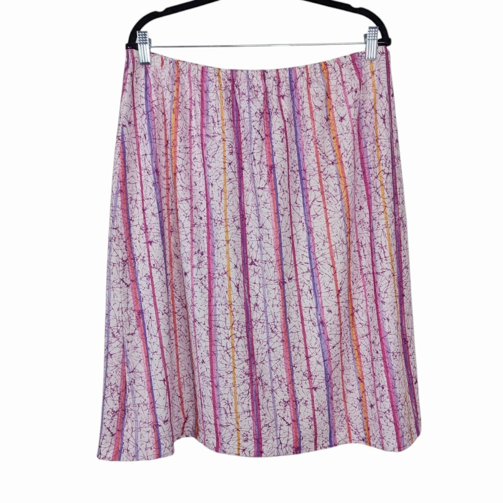 VINTAGE Colorful Striped Skirt Sz L/XL